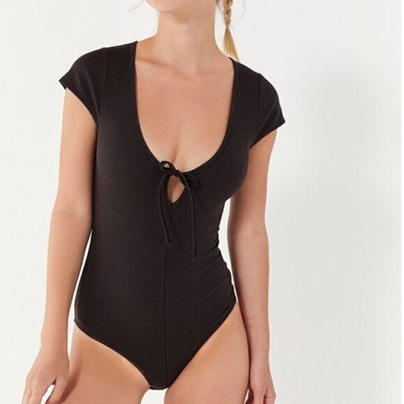 Urban Outfitters Black Tie Bodysuit - Picture 1 of 4